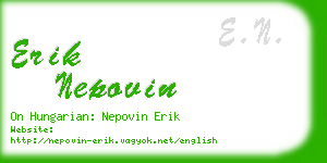 erik nepovin business card